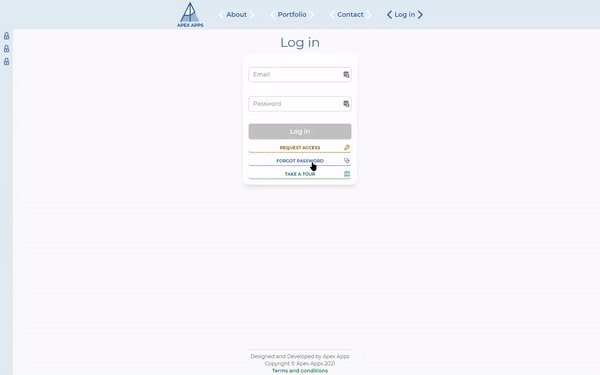 animated gif of Apex Apps project dashboard