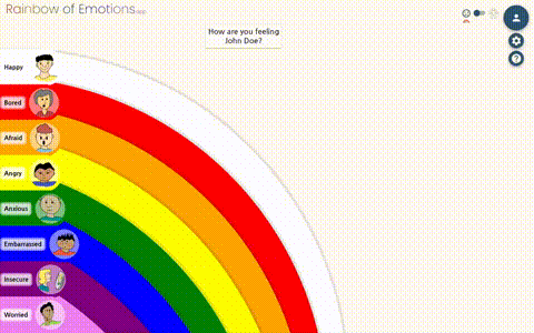 animated gif of rainbowofemotions.app web app